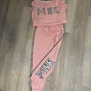 PINK Victoria's Secret Pink sweatsuit with Glitter Accents